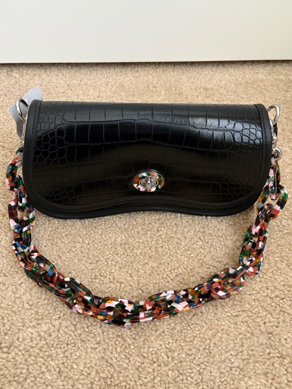 Coach Wavy Dinky Bag In Croc Embossed Coachtopia Leather - Picture 8 of 15